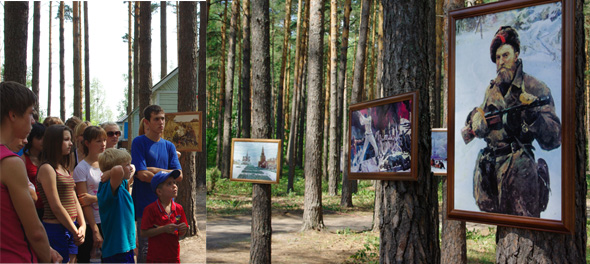 08:28 Выставка культурно-выставочного центра «Радуга» «Путь к Победе» побывала в военно-патриотическом лагере